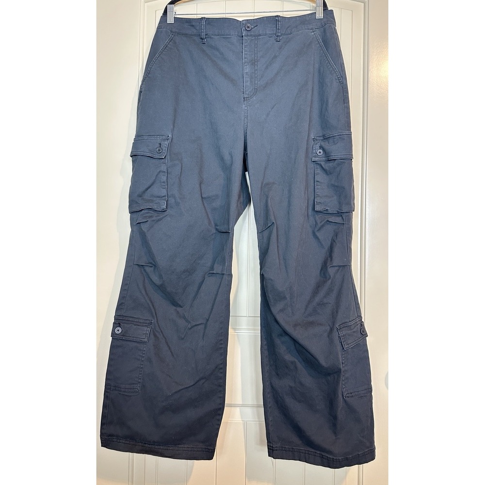 Wild Fable Women's wide leg baggy Cargo Pants XXL Cotton stretch pockets comfort